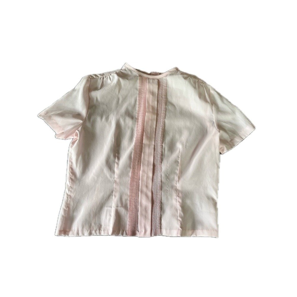 Macshore Classics Vintage Blouse Pleated Front Button Up Pale Pink Size 15-36